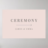 Minimalist Wedding Sign Warm Blush Poster (Vorne)