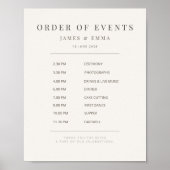 Minimalist Wedding Sign | Warm White Poster (Vorne)