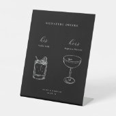 Minimalist Wedding Signature Drinks Sockelschild (Vorderseite)