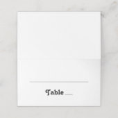 Minimalist Wedding | Simple Clean Black and White  Platzkarte (Außenseite Aufgefaltet)