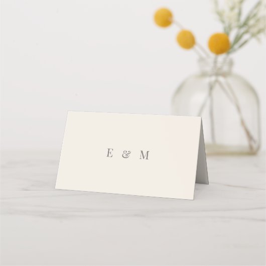 Minimalist Wedding | Soft Beige Platzkarte (Rückseite)