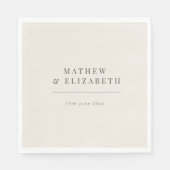 Minimalist Wedding Soft Beige Serviette (Vorderseite)