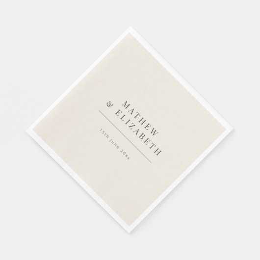 Minimalist Wedding Soft Beige Serviette (Ecke)