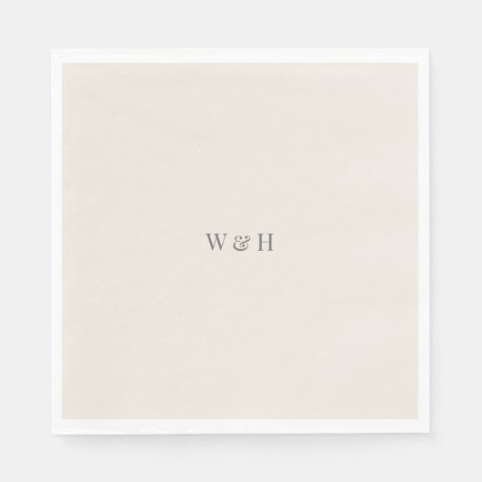 Minimalist Wedding Soft Beige Serviette (Vorderseite)