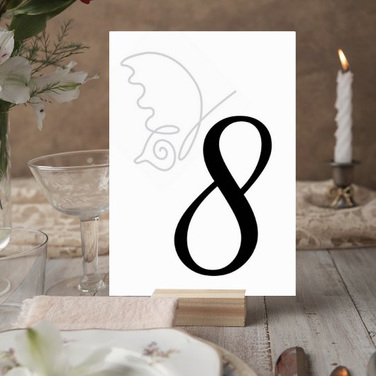 Minimalist Wedding Table Number Card Tischnummer