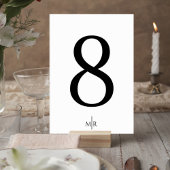 Minimalist Wedding Table Number Card Tischnummer