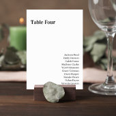 Minimalist Wedding Table Number Card with Heart Tischnummer