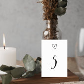 Minimalist Wedding Table Number Card with Heart Tischnummer