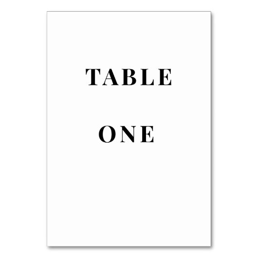 Minimalist Wedding Table Numbers | Elegant Cards Tischnummer (Vorderseite)