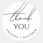 Minimalist Wedding Thank You | Modern Script Runder Aufkleber (Vorderseite)