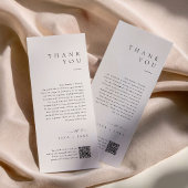 Minimalist Wedding Thank You Note with QR Code Menükarte