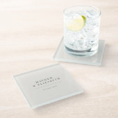 Minimalist Wedding  | Warm White Glasuntersetzer (Schrägansicht)