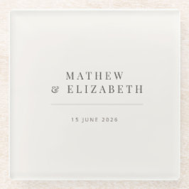 Minimalist Wedding | Warm White Glasuntersetzer