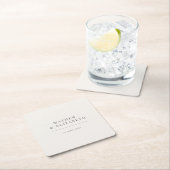 Minimalist Wedding | Warm White Rechteckiger Pappuntersetzer (Vor Ort)