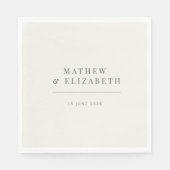 Minimalist Wedding | Warm White Serviette (Vorderseite)