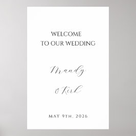 Minimalist Wedding Welcome Sign | Custom Modern  Poster