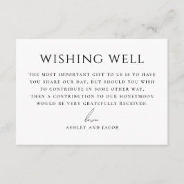 Minimalist Wedding Wishing Well Honeymoon Fund Begleitkarte