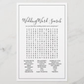 Minimalist Wedding Word Search Game Flyer (Vorne)