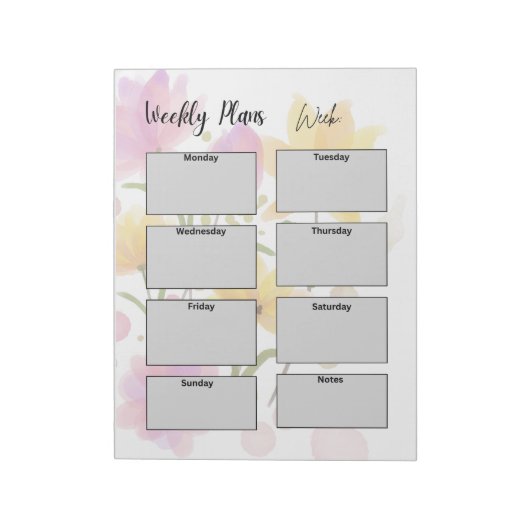 minimalist weekly plans notizblock (Rotiert)