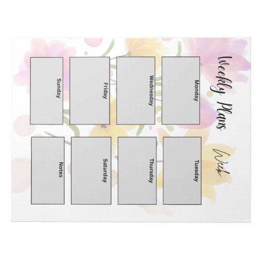 minimalist weekly plans notizblock (Vorderseite)