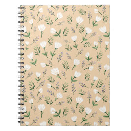 Minimalist weiß floral notizblock