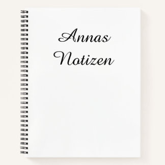 Minimalist Weiß mit schwarzem Text Deutsche Notize Notizblock