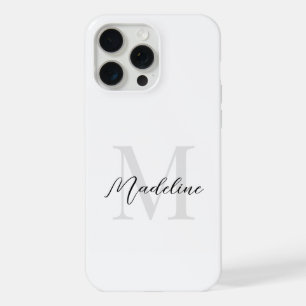 Minimalist weißer Schriftzug Calligraphy Monogramm iPhone 15 Pro Max Hülle