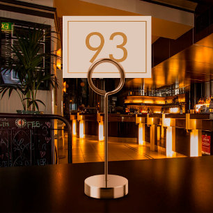 Minimalist Weißgold Text Restaurant Tischnummer