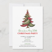 Minimalist whimsical Christmas tree holiday invite Einladung (Vorderseite)