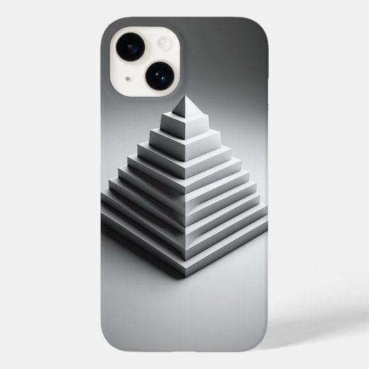 Minimalist White 3D Pyramid Phone Case - Modern  (Rückseite)