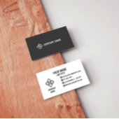 Minimalist White and Black Professional Business C Visitenkarte