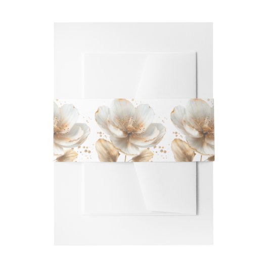 Minimalist White and Gold Wedding Einladungsbanderole (Vorderseite Beispiel)