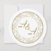 Minimalist White and Gold Wedding Invitation Einladung (Vorderseite)