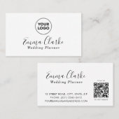 Minimalist White Black Scan Code Business Card Visitenkarte (Vorne/Hinten)
