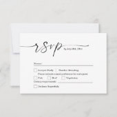 Minimalist White & Black Wedding RSVP Card Save The Date (Vorderseite)