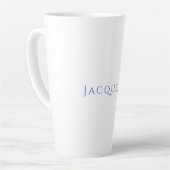 Minimalist White Blue Plain Elegant Modern Name Milchtasse (Linke Ecke)