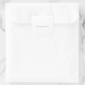 Minimalist White Blue Plain Elegant Modern Name Quadratischer Aufkleber (Tasche)