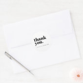 Minimalist White Business Customer Thank You Runder Aufkleber (Umschlag)