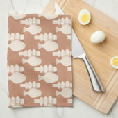 Minimalist white ceramic vases on a brown geschirrtuch (Viertel Falte)