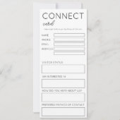 Minimalist White Church Connection Card Einladung (Rückseite)