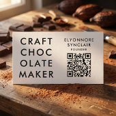 Minimalist White Craft Chocolate Maker QR Code Visitenkarte