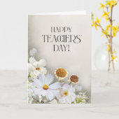 Minimalist White Floral Teacher’s Day Card Karte (Gelbe Blume)