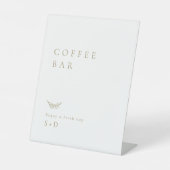 Minimalist White Gold Coffee Bar Wedding Sign Sockelschild (Vorderseite)