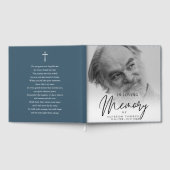 Minimalist White & Green In Loving Memory Funeral Gästebuch (Voll)