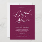 Minimalist White Handwritten Script Bridal Shower Einladung (Vorderseite)