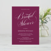 Minimalist White Handwritten Script Bridal Shower Einladung (Stehend Vorderseite)