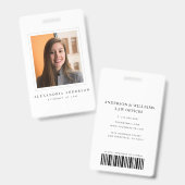 Minimalist White Lawyer Professional ID Photo Ausweis (Front & Back)