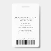 Minimalist White Lawyer Professional ID Photo Ausweis (Back)
