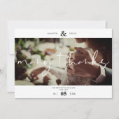 Minimalist White Many Thanks Photo Couple Wedding (Vorderseite)