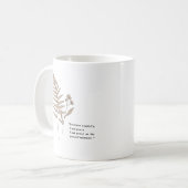 Minimalist White mug with Peace Quote – Elegant Kaffeetasse (Vorderseite Links)